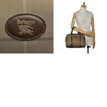 バーバリー チェック ハンドバッグ ミニボストンバッグ ベージュ マルチカラー キャンバス レザー レディース BURBERRY 【中古】_画像10