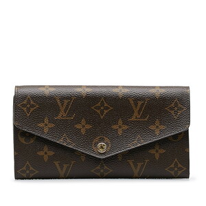 ルイ ヴィトン モノグラム ポルトフォイユ サラ 長財布 M62234 ブラウン フューシャ PVC レザー レディース LOUIS VUITTON 【中古】