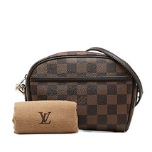 ルイ ヴィトン ダミエ イパネマ 斜め掛け ショルダーバッグ N51296 ブラウン PVC レザー レディース LOUIS VUITTON 【中古】_画像9