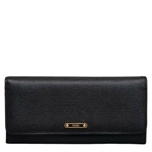 フェンディ ロングウォレット 長財布 ブラック PVC レディース FENDI 【中古】