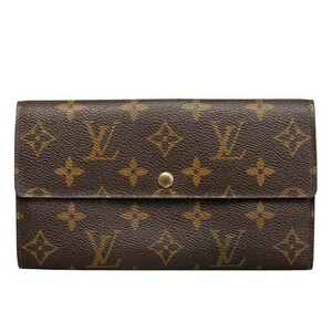 ルイ ヴィトン モノグラム ポルトモネクレディ 長財布 M61725 ブラウン PVC レザー レディース LOUIS VUITTON 【中古】