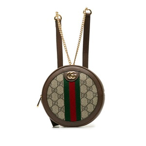 グッチ GGスプリーム シェリーライン オフィディア ラウンド型 リュック バックパック 598661 ベージュ ブラウン PVC GUCCI 【中古】