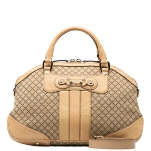 グッチ ディアマンテ ホースビット ハンドバッグ ショルダーバッグ 2WAY 247286 ベージュ キャンバス レザー レディース GUCCI 【中古】