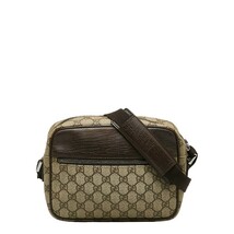 グッチ GGスプリーム 斜め掛け ショルダーバッグ 114291 ベージュ ブラウン PVC レザー レディース GUCCI 【中古】_画像1