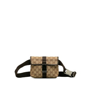 グッチ GGキャンバス ボディバッグ ウエストバッグ 131236 ベージュ キャンバス レザー レディース GUCCI 【中古】