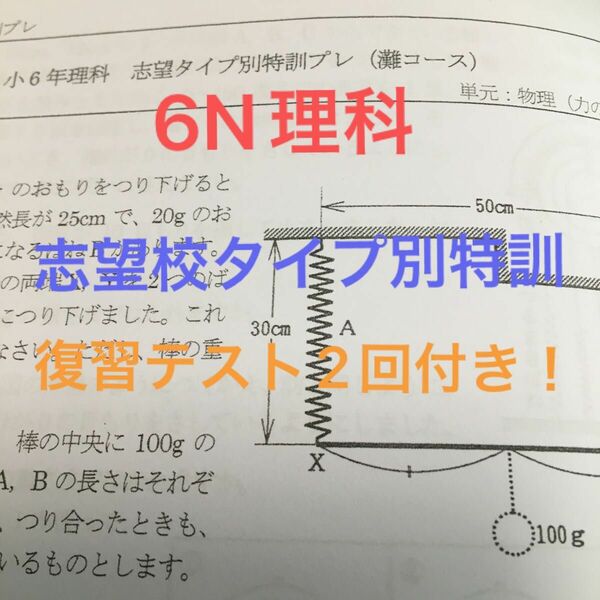 灘中受験　馬渕教室6N理科　志望校タイプ別セット　復習テスト付き！