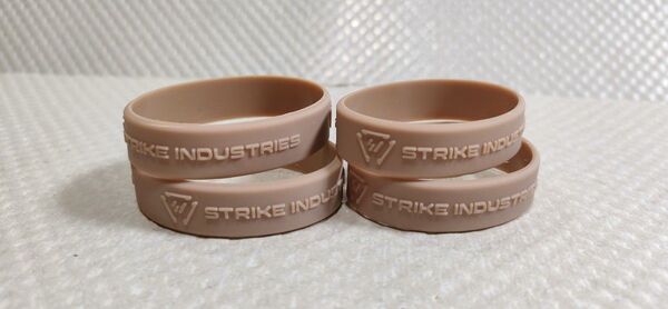 『STRIKE INDUSTRIES』 ラバーバンド 4個セット TANストライクインダストリーズレプリカM4ゴムリングゴムバンド