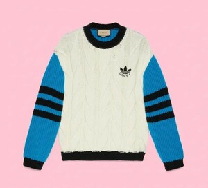  as good as new half-price domestic regular 23ss Gucci Adidas GUCCI adidasto ref . il sweater s Lee stripe jersey jumper cardigan 