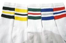 JB即決 14インチ STRIPE CREW SOCKS ストライプ ソックス サイズ 9-11 5pcs ５足組　新品 USA_画像2