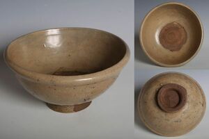 N26006 東南アジア 安南青磁碗 約16.5cm 茶碗 鉢 茶道具 検:青磁 青瓷 ベトナム 海南陶器 時代陶器