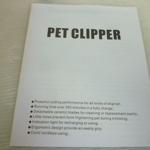 t54 未使用保管品 ペット用クッリパー PET CLIPPER コードレス乾電池 ペット用品 犬 猫 ペット用 バリカン トリミングの画像8