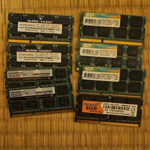 ノートメモリ 　8GB 　8枚　メモリ　DDR3　動作未確認　ジャンク