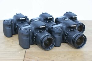 ☆【3】 ① CANON キャノン デジタル一眼レフカメラ EOS60D 5台セット 本体 レンズ EF-S 18-55mm 1:3.5-5.6 IS Ⅱ 現状品