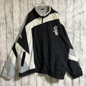 90's STARTER スターター MLB ホワイトソックス ナイロンジャケット 2XL 黒 ブラック 90年代ヴィンテージ US古着 アメカジ HTK3128