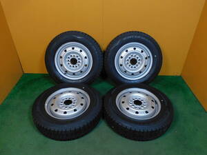 145/80R13 DUNLOP 製造年2022 4本 鉄ホイール J13×4.00B MULT 4×100 4×110 4×114.3 バリ溝★C1021