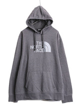 ノースフェイス プリント スウェット フード パーカー メンズ XL / The North Face トレーナー プルオーバー 裏起毛 2トーン アウトドア 灰_画像1