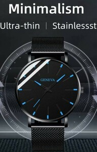 ■新品■ ブラック 腕時計 クォーツ 丸型 QZ GENEVA