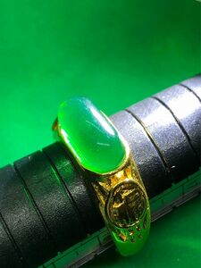 和田玉帝王緑 方指輪 内径18号 サイズは微調整可能 925銀 2871-1/5
