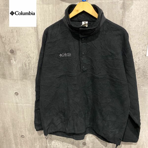 【Columbia】ワンポイント刺繍ロゴ 90s フリースジャケット ハーフボタン USA製