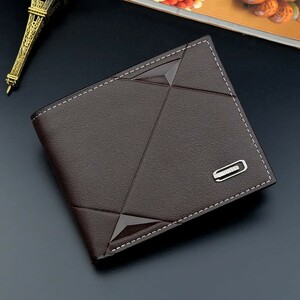 【新品】 二つ折り財布ダークブラウン　カード　大容量　 二つ折り財布財布札入れ