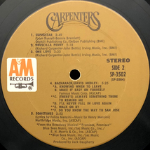 ★US ORIG LP★CARPENTERS/Self Title(3rd Album) 1971年 初回TANラベル ギミックカバー 『Superstar』『雨の日と月曜日は』 ROGER NICHOLS_画像4