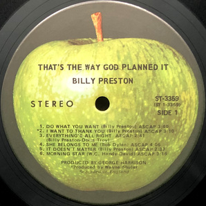 ★良盤 US ORIG LP★BILLY PRESTON/That's The Way God Planned It 1969年 KEITH RICHARDS,ERIC CLAPTON参加 Pro.GEORGE HARRISON 神の掟の画像3