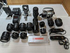 [ used camera lens * Junk ]NIKON DS AF-S NIKKOR 18-55mm F3.5-5.6G, CANON FD wide-angle S.C. zoom EF 35-80mm III, other 20 point Y144