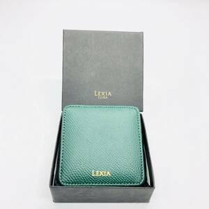 保管品 LEXIA コンパクト ミニ ミラー 鏡 二面鏡 グリーン 緑 持ち運び 手鏡 拡大鏡 二つ折り 折りたたみ 正方形 箱付