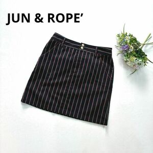 ジュンアンドロペ　JUN & ROPE　M ゴルフスカート　ストライプ柄　JUN&ROPE'