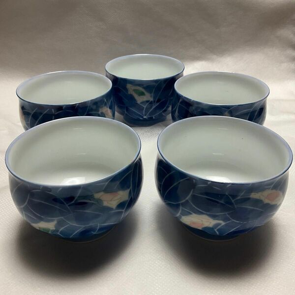 有田焼　高山作　御茶器　湯呑み（蓋付）　5客セット　Arita ware, teacup