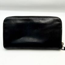 1円〜 美品 PRADA プラダ メンズ レディース 長財布 大容量 ファスナー ジップ 三角プレート ロゴ サフィアーノレザー ブラック 黒_画像3