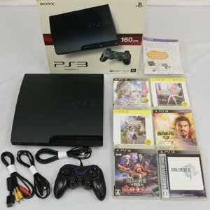 PS3 プレステ3 160GB CECH-3000A 本体 コントローラー ソフト 6点 FF13 信長の野望 等 PlayStation3 プレイステーション3【彩irodori】