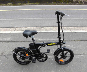 1円～BONITA ディスク式 折り畳み電動自転車 36V 16インチ 黒色 動作確認済 2133