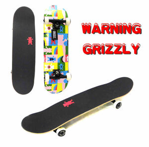 新品【WARNING】※ GRIZZLY スケボー コンプリート スケートボード デッキ ベアリング ウィール 未使用品 