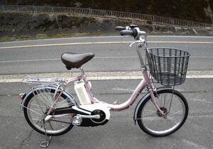 1円～BRIDGESTONE 電動自転車 24V 8.7Ah Assista SHIMANO 内3段 20インチ ピンク色 動作確認済2112