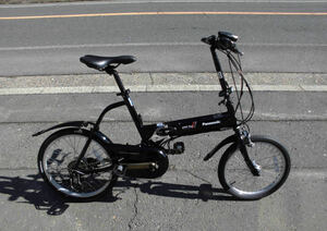 1円～Panasonic 折り畳み電動自転車 Off Time SHIMANO 7速 18-20インチ 黒色 動作確認済 2103