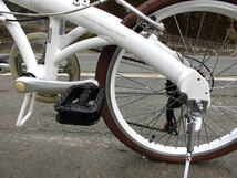 1円～FIAT 折り畳み自転車 SHIMANO 7段 20インチ 白色 2095_画像6