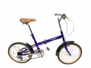 1円～CUPC 折り畳み自転車 SHIMANO 6段 20インチ 紫色 CAMBRIDGE UNIVERSITY POLO CLUB ミニベロ 小径車 2085