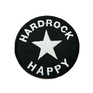 アイロンワッペン HARD ROCK HAPPY スター 星 ロック 簡単貼り付け アップリケ 刺繍 裁縫