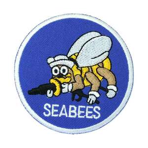 アイロンワッペン ハチ SEABEES シービー ミリタリー アメリカ海軍 工兵隊 蜂 簡単貼り付け アップリケ 刺繍 裁縫