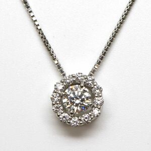 ◆Pt900/Pt850天然ダイヤモンドネックレス◆F 約4.2g 約46.0cm diamond jewelry necklace EF0/EF0