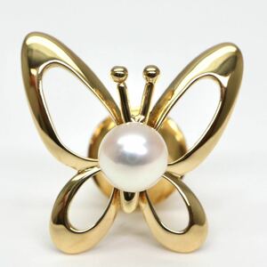 ◆K18 アコヤ本真珠 ピンブローチ◆F 約3.7g パール pearl ジュエリー necklace jewelry Ea'6/EA6