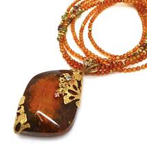 ◆K18 天然本琥珀/天然石ネックレス◆F 約19.0g 約50.0cm アンバー amber jewelry necklace ジュエリー jewelry DE0/EB0_画像8