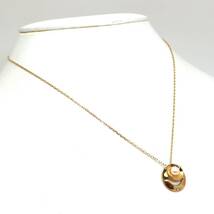 MIKIMOTO(ミキモト)◆K18 アコヤ本真珠/天然ダイヤモンドネックレス◆F 約4.0g 約39.5cm pearl パール jewelry necklace ジュエリーEC3/EC6_画像3