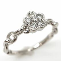 ◆K18 天然ダイヤモンドリング◆F 約2.8g 13号 0.17ct diamond ジュエリー ring 指輪 EB6/EB7_画像1