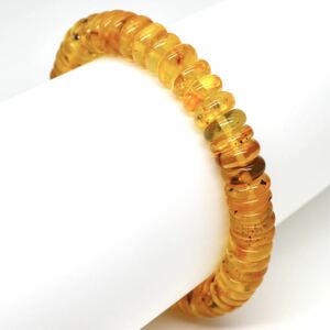 ◆天然本琥珀ブレスレット◆F 約10.6g 約19.5cm amber アンバー jewelry bracelet ジュエリー CE0/DA5