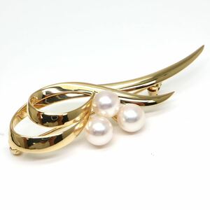 ◆K18 アコヤ本真珠本真珠 ブローチ◆F 約6.9g 約6.5mm珠 パール pearl jewelry bracelet ジュエリー ED6/ED6