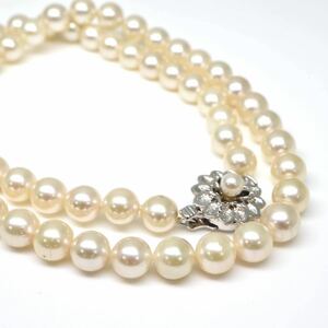 ◆アコヤ本真珠ネックレス③◆M 約35.0g 約46.0cm 7.0mm珠 pearl パール jewelry necklace ジュエリーEA2/EA2