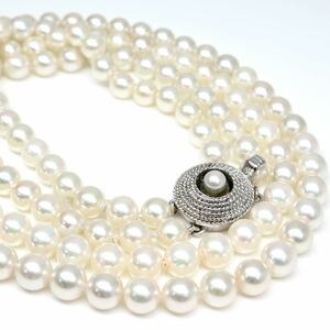 ◆アコヤ本真珠2連ネックレス/11◆M 約40.8g 約40.5cm 5.5-6.0mm珠 pearl パール jewelry necklace ジュエリーEA0/EC0