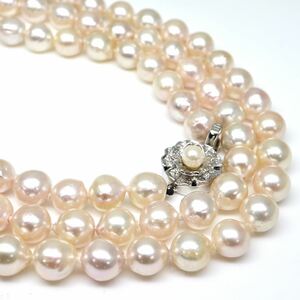 ◆アコヤ本真珠ネックレス/12◆M 約67.6g 約88.0cm 7.5-8.0mm珠 pearl パール jewelry necklace ジュエリーEA0/EC0